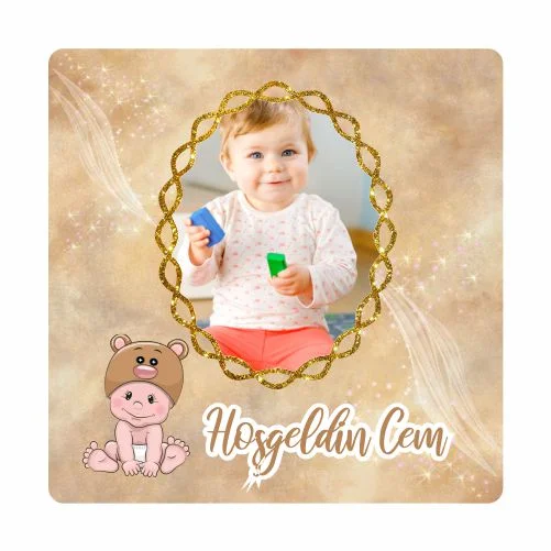 Yeni Doğan Temalı Doğum Günü Magneti